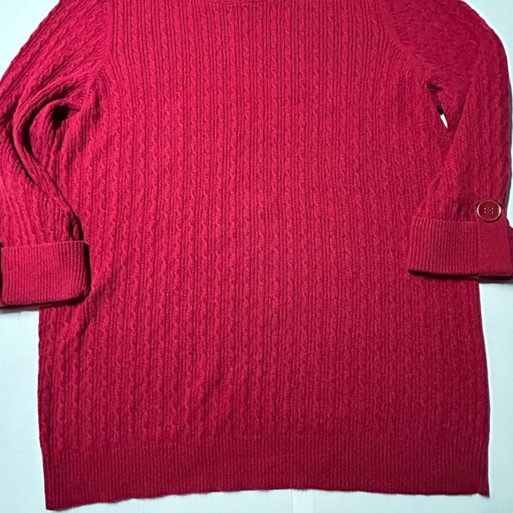 Karen Scott women’s size extra large knit sweater with 3/4 roll sleeves/ buttons - Picture 8 of 9